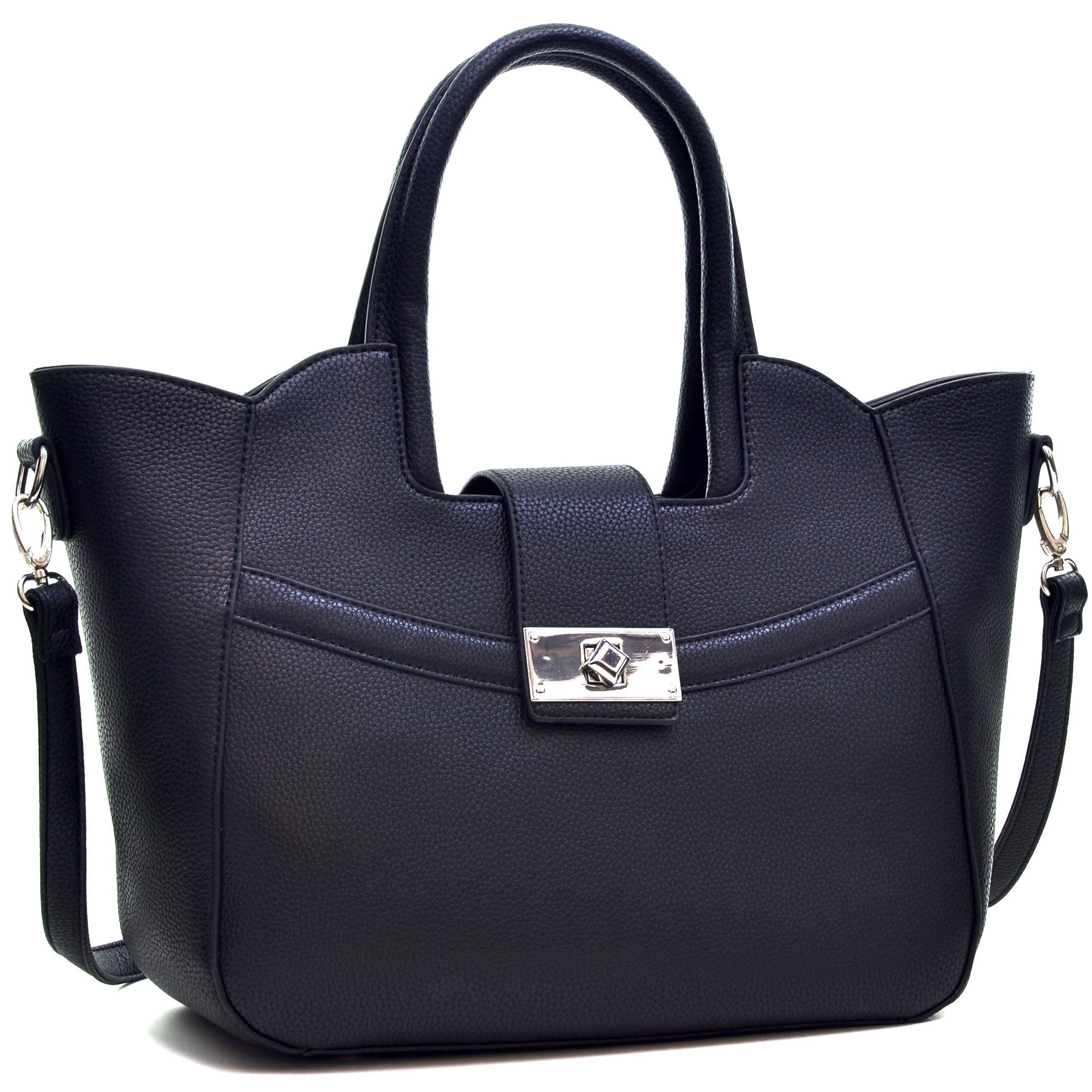 Fold-Over Winged Satchel with Shoulder Strap