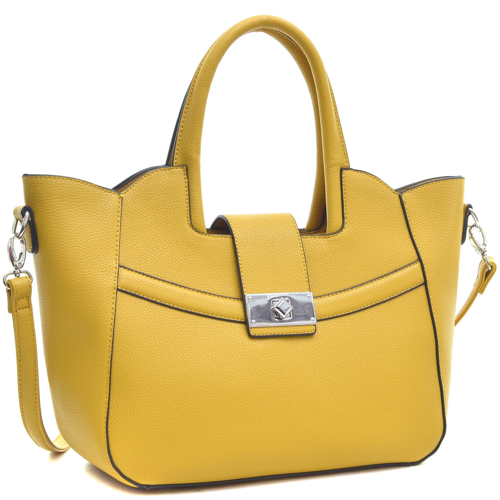 Fold-Over Winged Satchel with Shoulder Strap