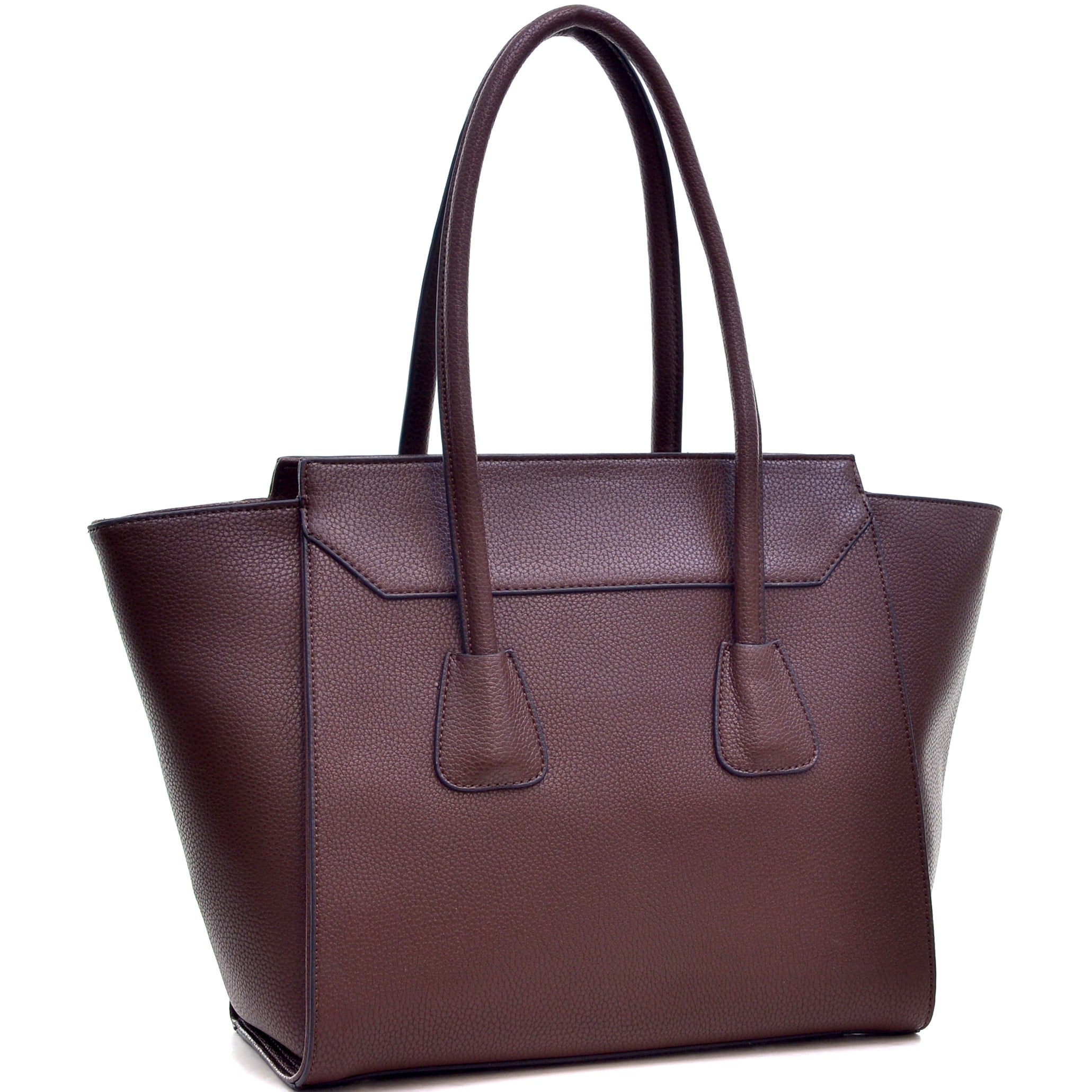 Faux Leather Winged Satchel