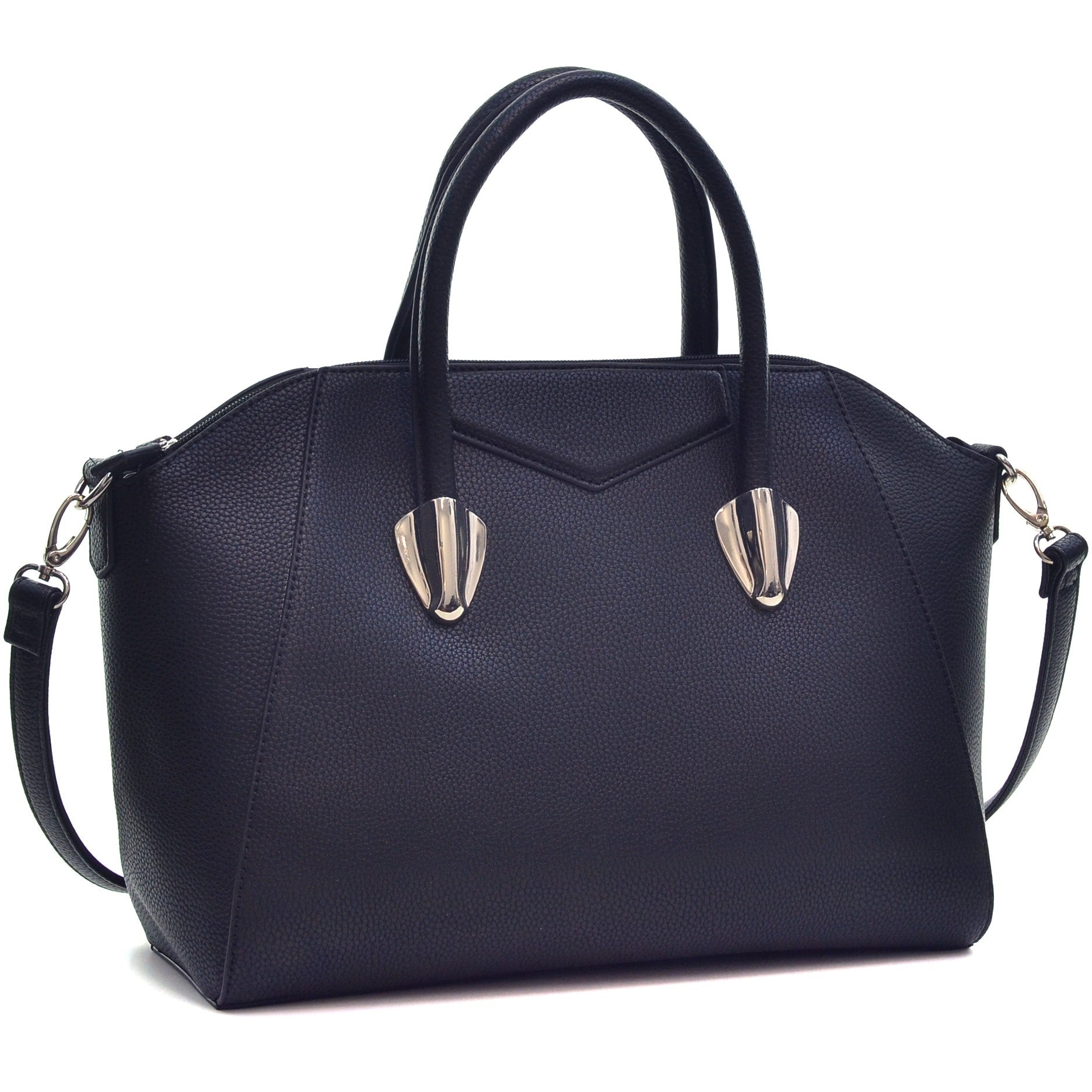 Faux Leather Weekender Satchel with Removable Strap