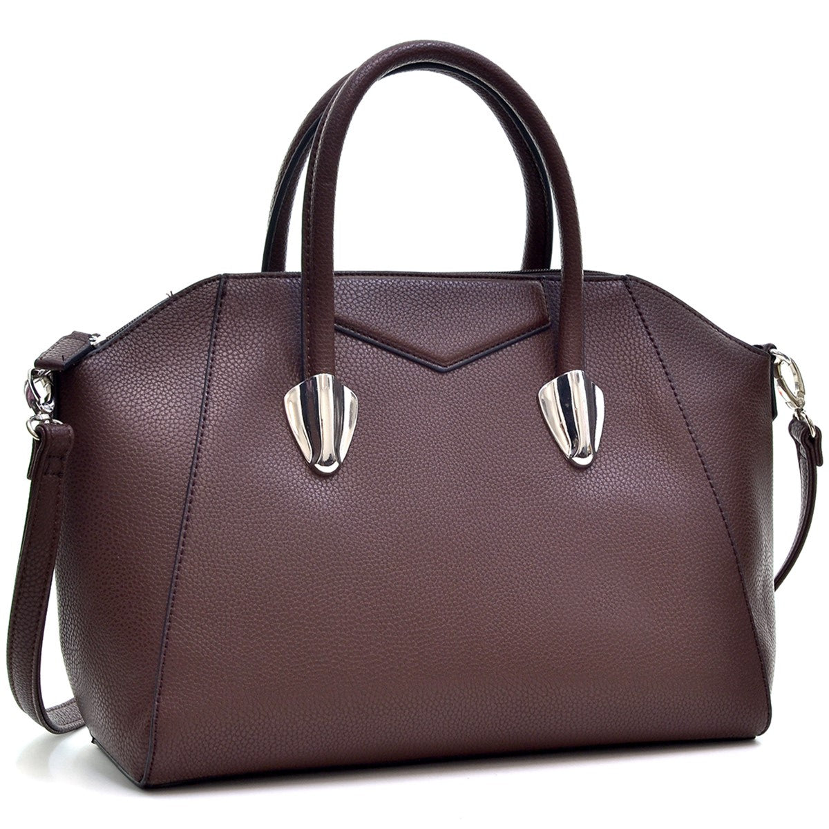 Faux Leather Weekender Satchel with Removable Strap