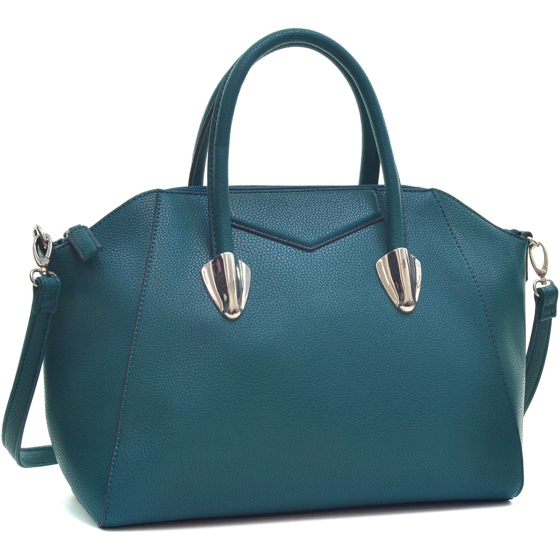 Faux Leather Weekender Satchel with Removable Strap